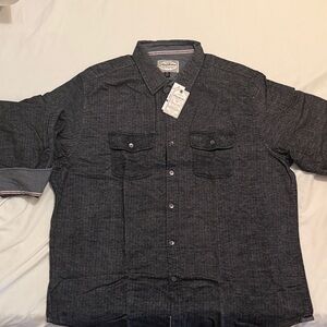 Stylish Dark Gray Casual Button-Down Shirt